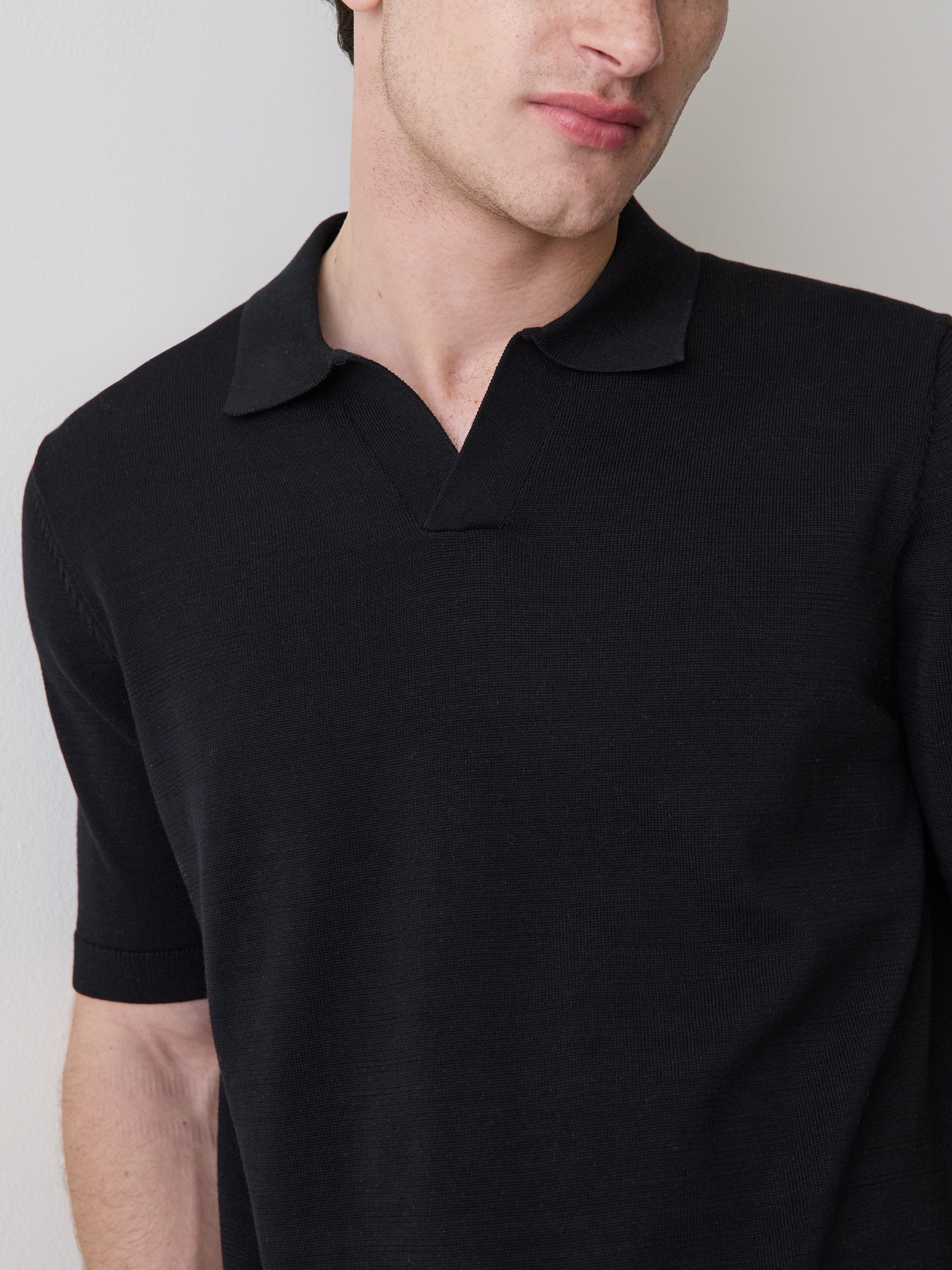 Cotton Short-Sleeve Polo with Johnny Collar rw&co Exclusive Sale Price