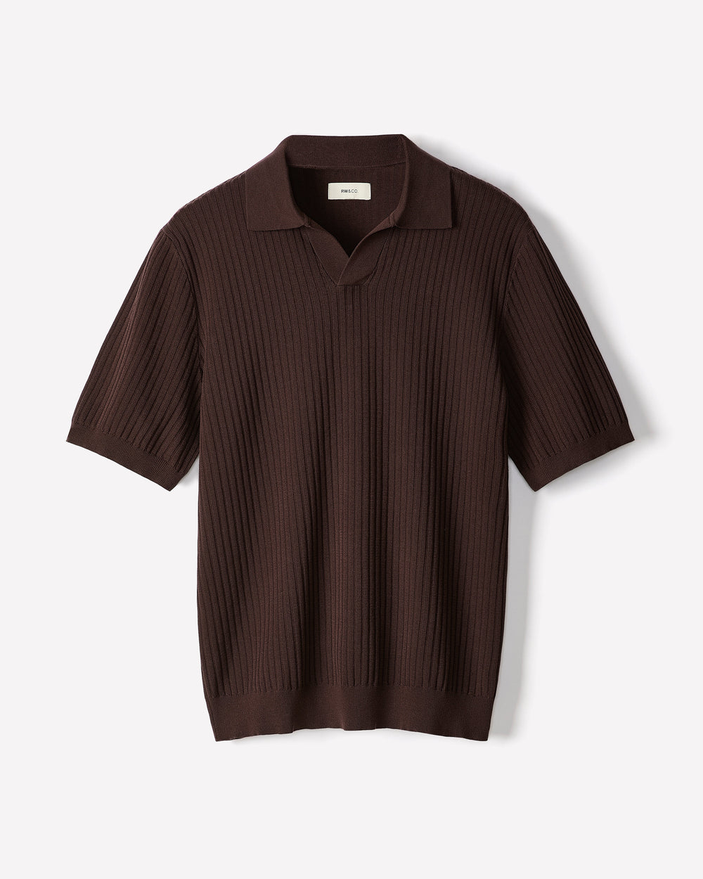 Cotton Short-Sleeve Polo with Johnny Collar rw&co Great Value Deal