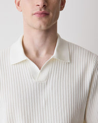 Cotton Short-Sleeve Polo with Johnny Collar rw&co Great Value Deal