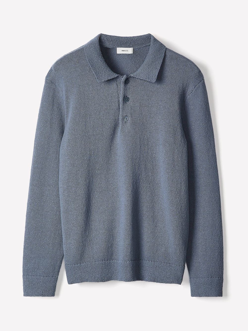 Long-Sleeve Bouclé Polo Sweater rw&co On Sale