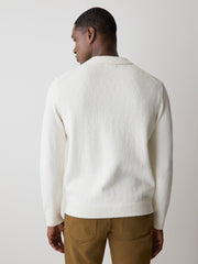 Long-Sleeve Bouclé Polo Sweater rw&co On Sale