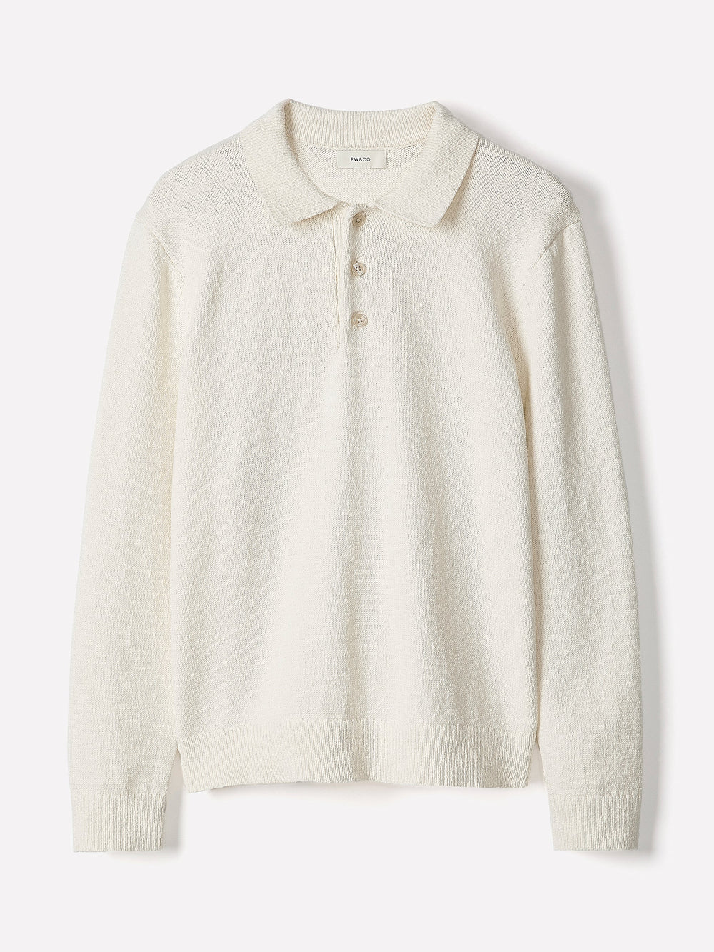 Long-Sleeve Bouclé Polo Sweater rw&co On Sale
