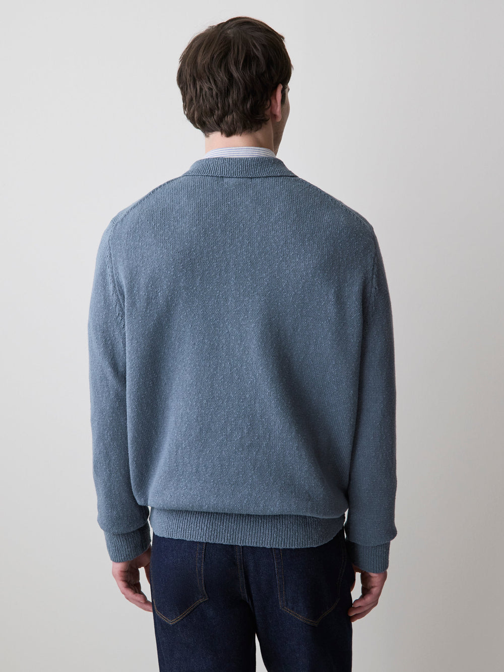 Long-Sleeve Bouclé Polo Sweater rw&co On Sale