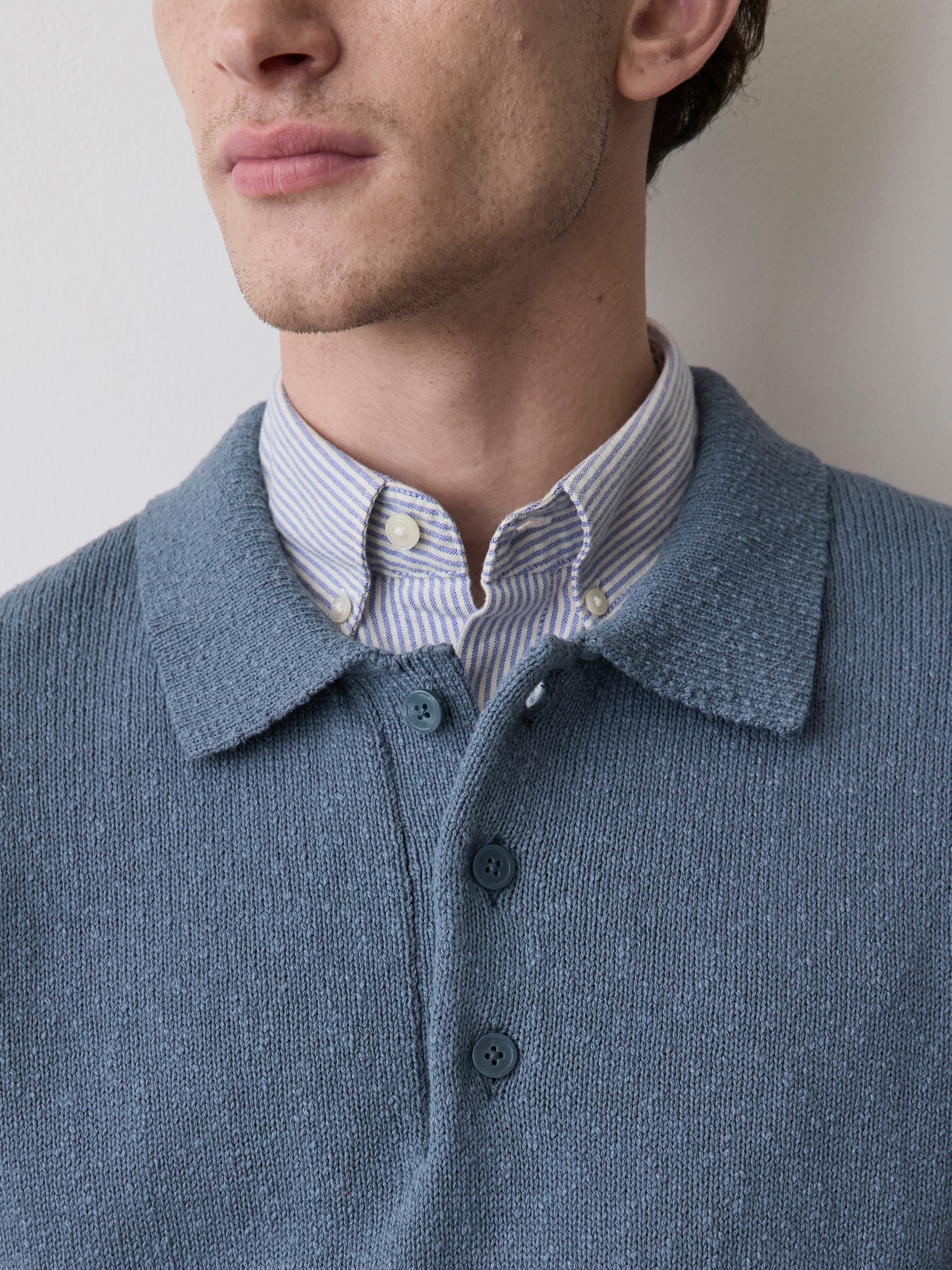 Long-Sleeve Bouclé Polo Sweater rw&co On Sale