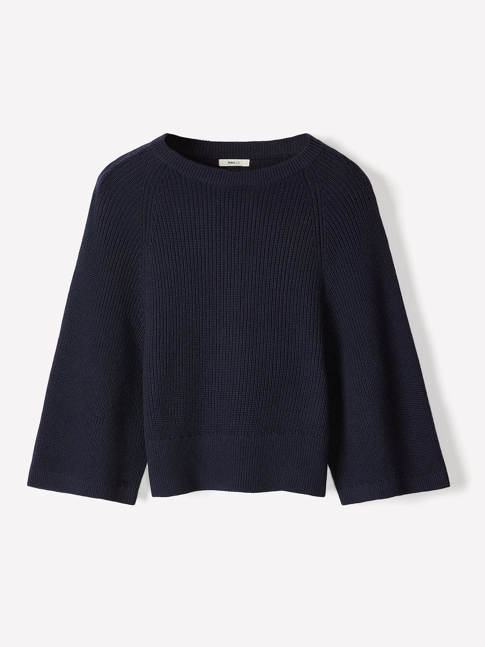 Wide-Sleeve Crew-Neck Merino-Blend Sweater rw&co Limited Time Discount