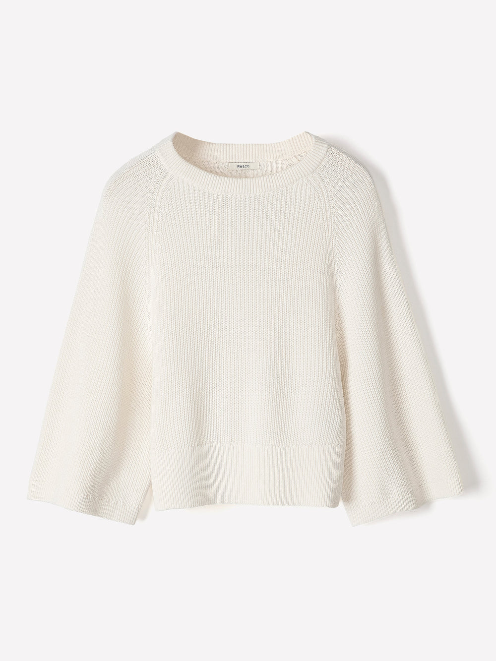 Wide-Sleeve Crew-Neck Merino-Blend Sweater rw&co Limited Time Discount