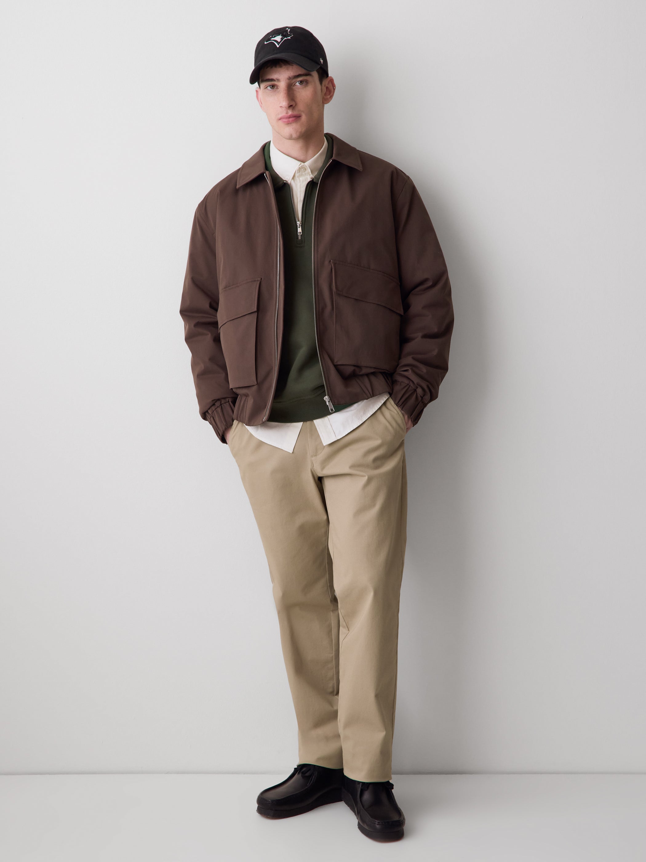 Long-Sleeve Quarter-Zip Polo Sweater rw&co Limited Time Discount