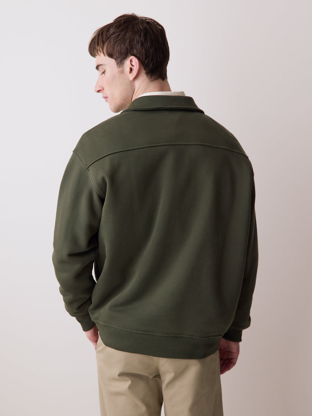Long-Sleeve Quarter-Zip Polo Sweater rw&co Limited Time Discount