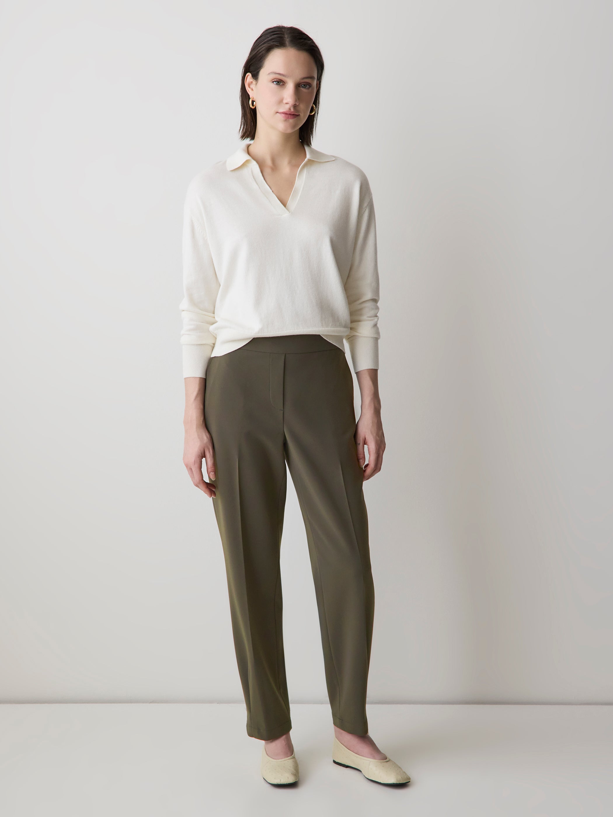 Mid-Rise Tapered-Leg Flowy Jogger Pant rw&co Limited Time Discount
