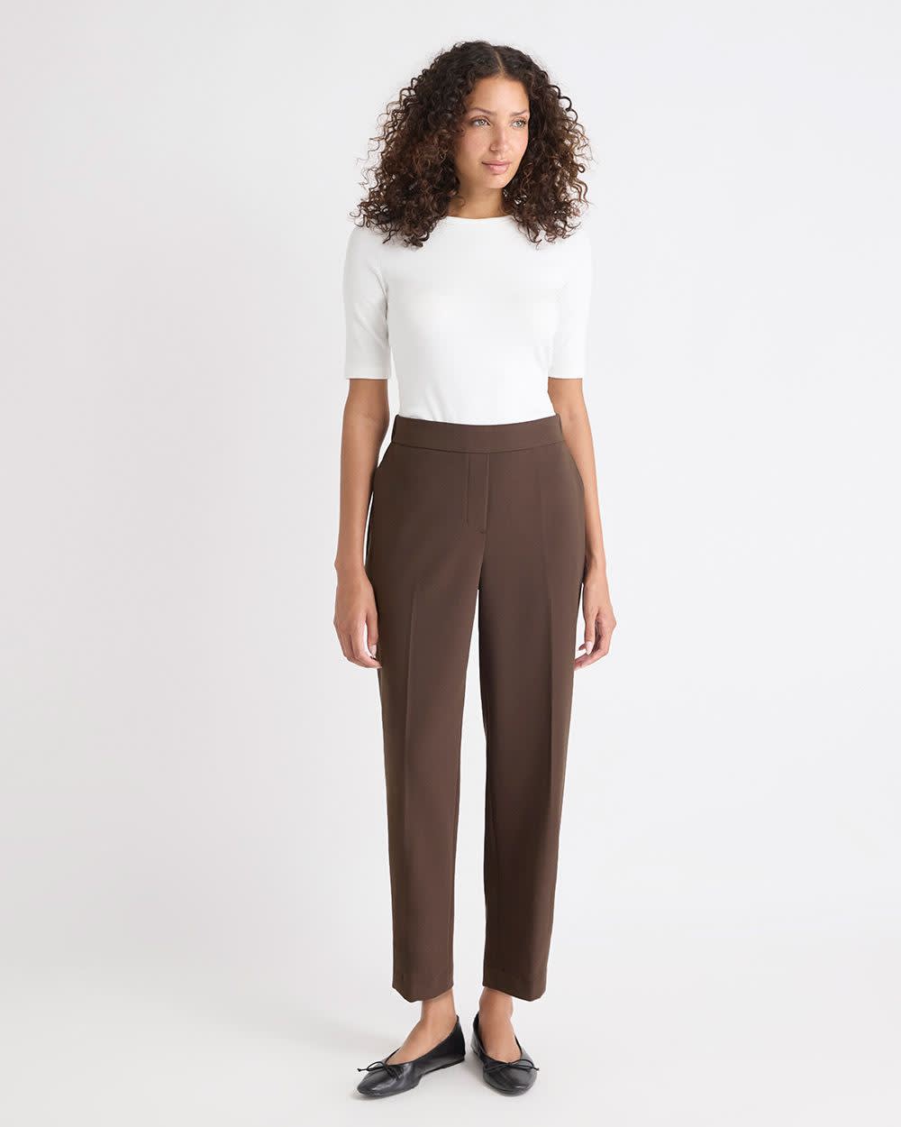Mid-Rise Tapered-Leg Flowy Jogger Pant rw&co Limited Time Discount