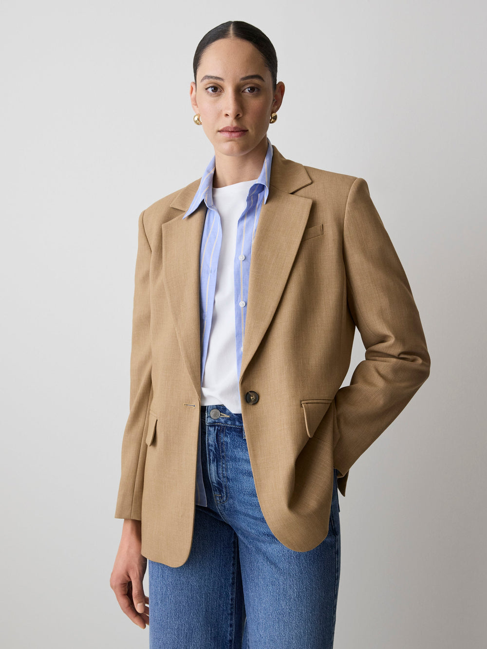 Oversized One-Button Blazer rw&co Great Value Deal