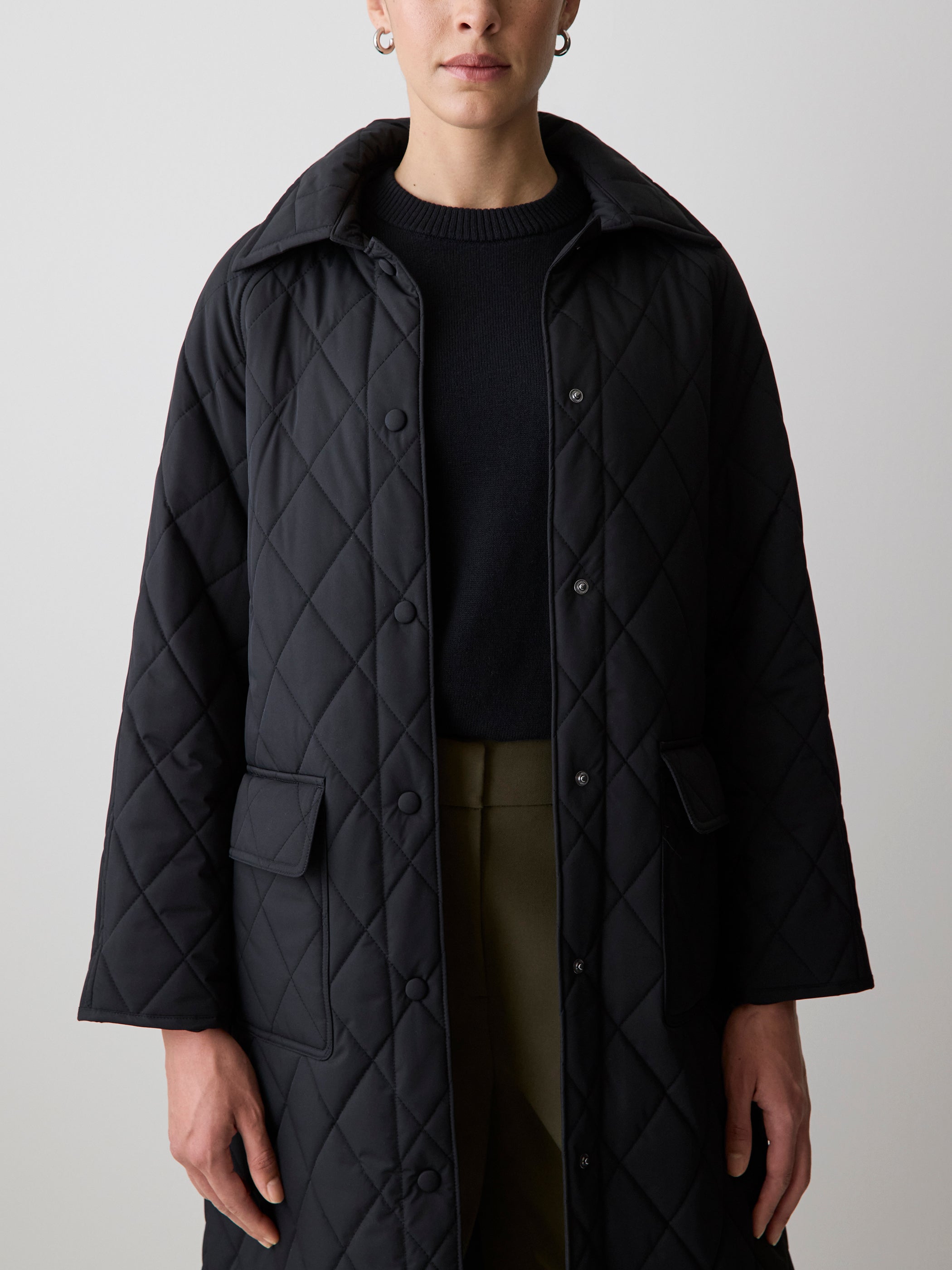 Quilted Trench Coat with Shirt Collar rw&co Special Promo Price