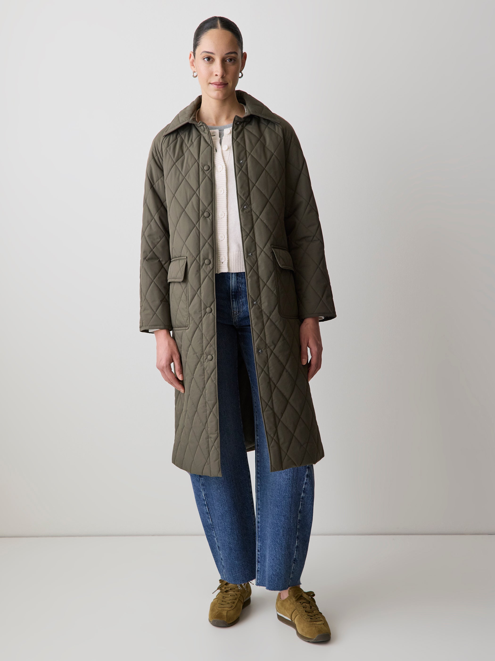 Quilted Trench Coat with Shirt Collar rw&co Special Promo Price