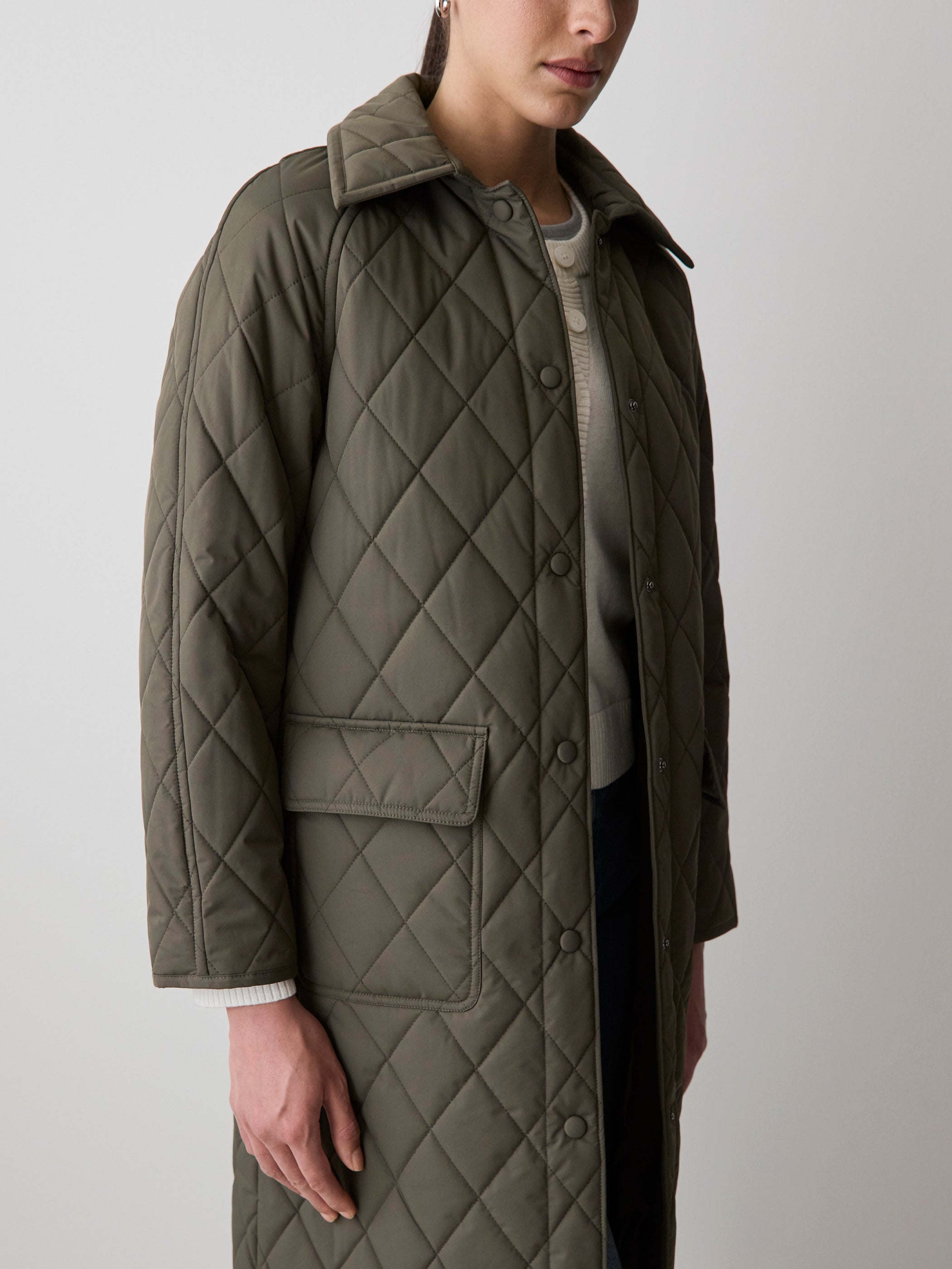 Quilted Trench Coat with Shirt Collar rw&co Special Promo Price