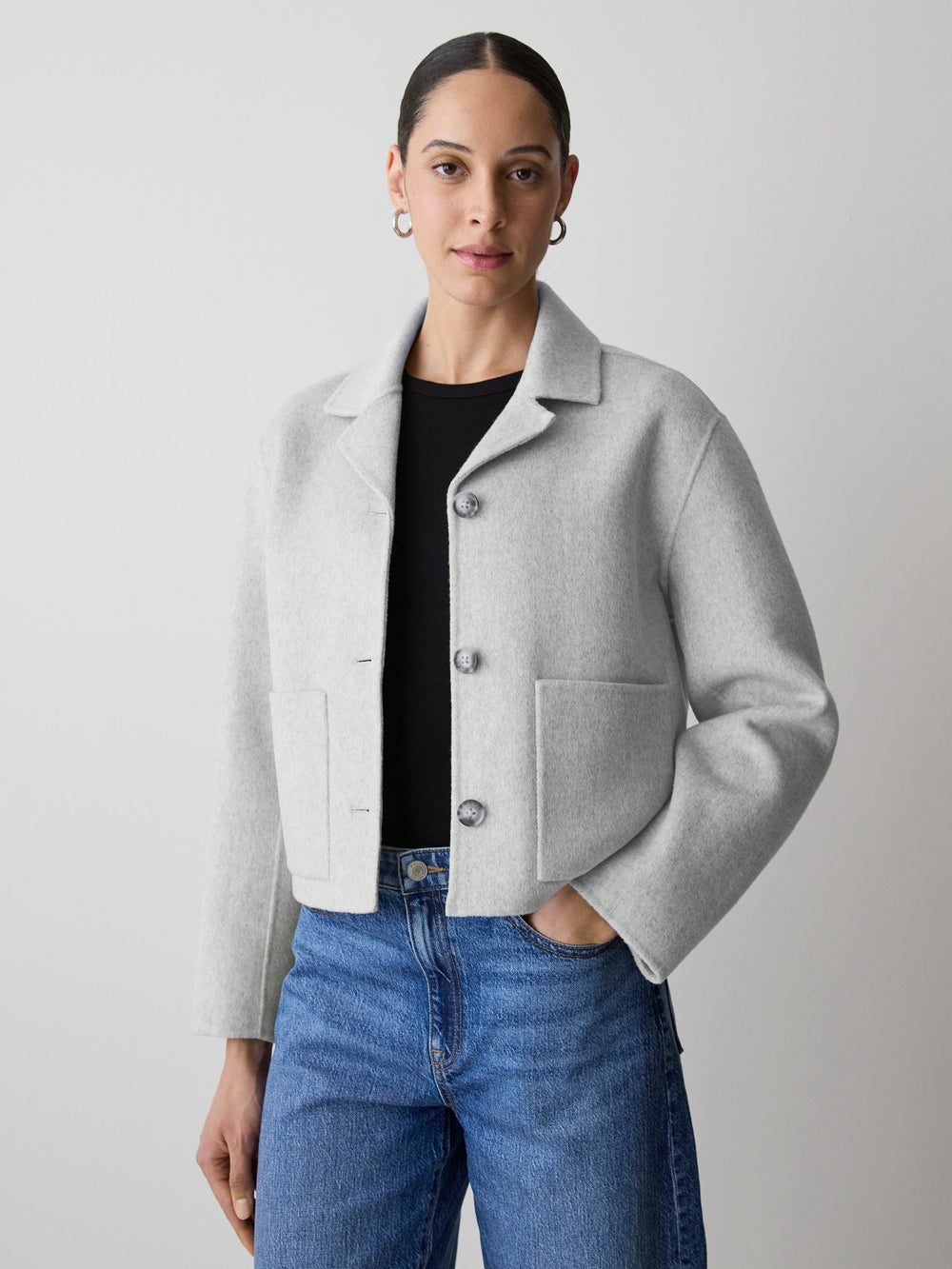 Double Face Wool-Blend Transitional Coat rw&co Great Value Deal