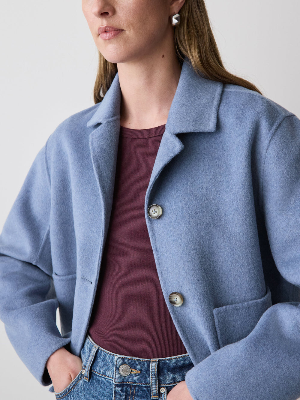 Double Face Wool-Blend Transitional Coat rw&co Great Value Deal