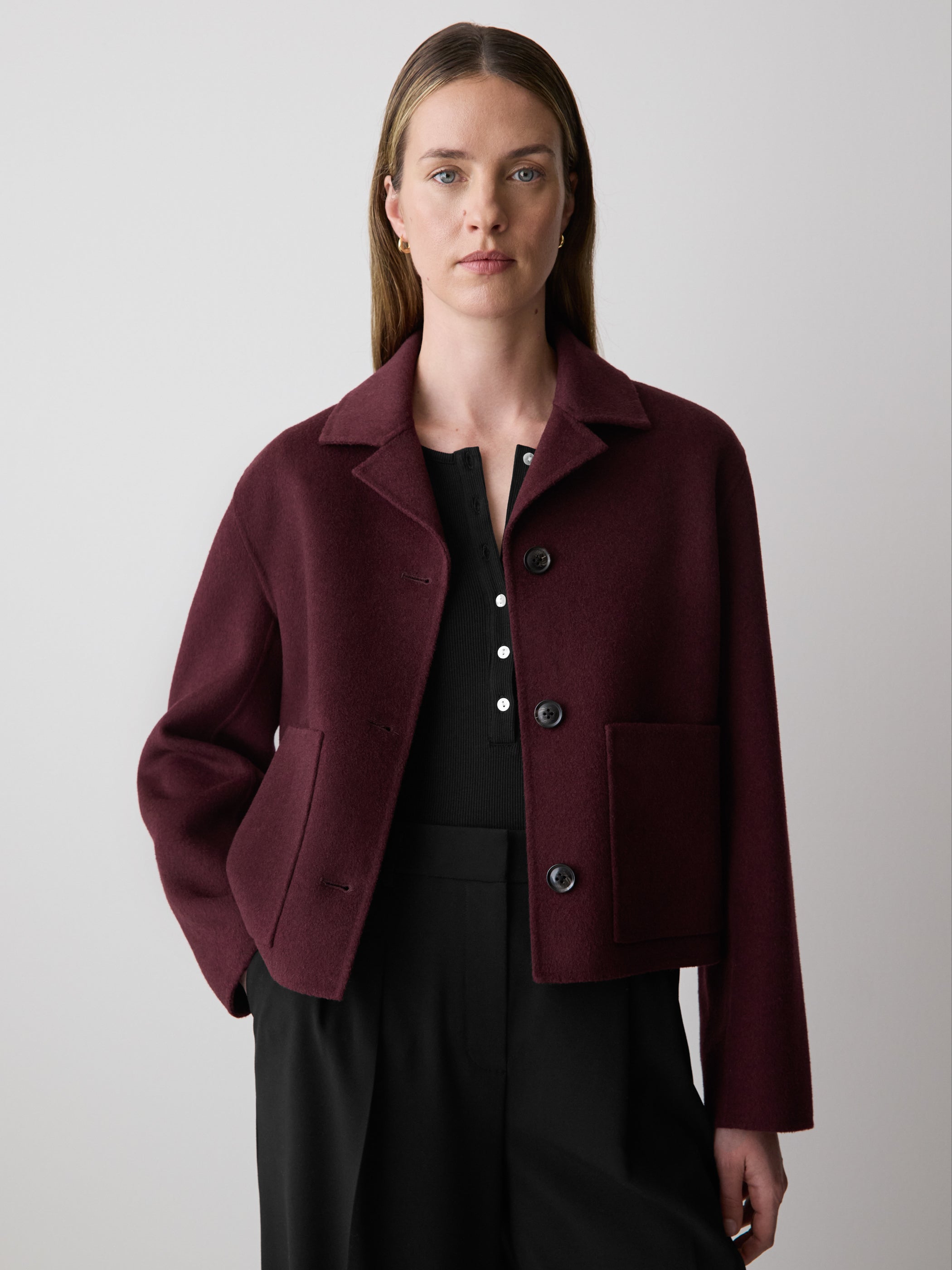 Double Face Wool-Blend Transitional Coat rw&co Great Value Deal
