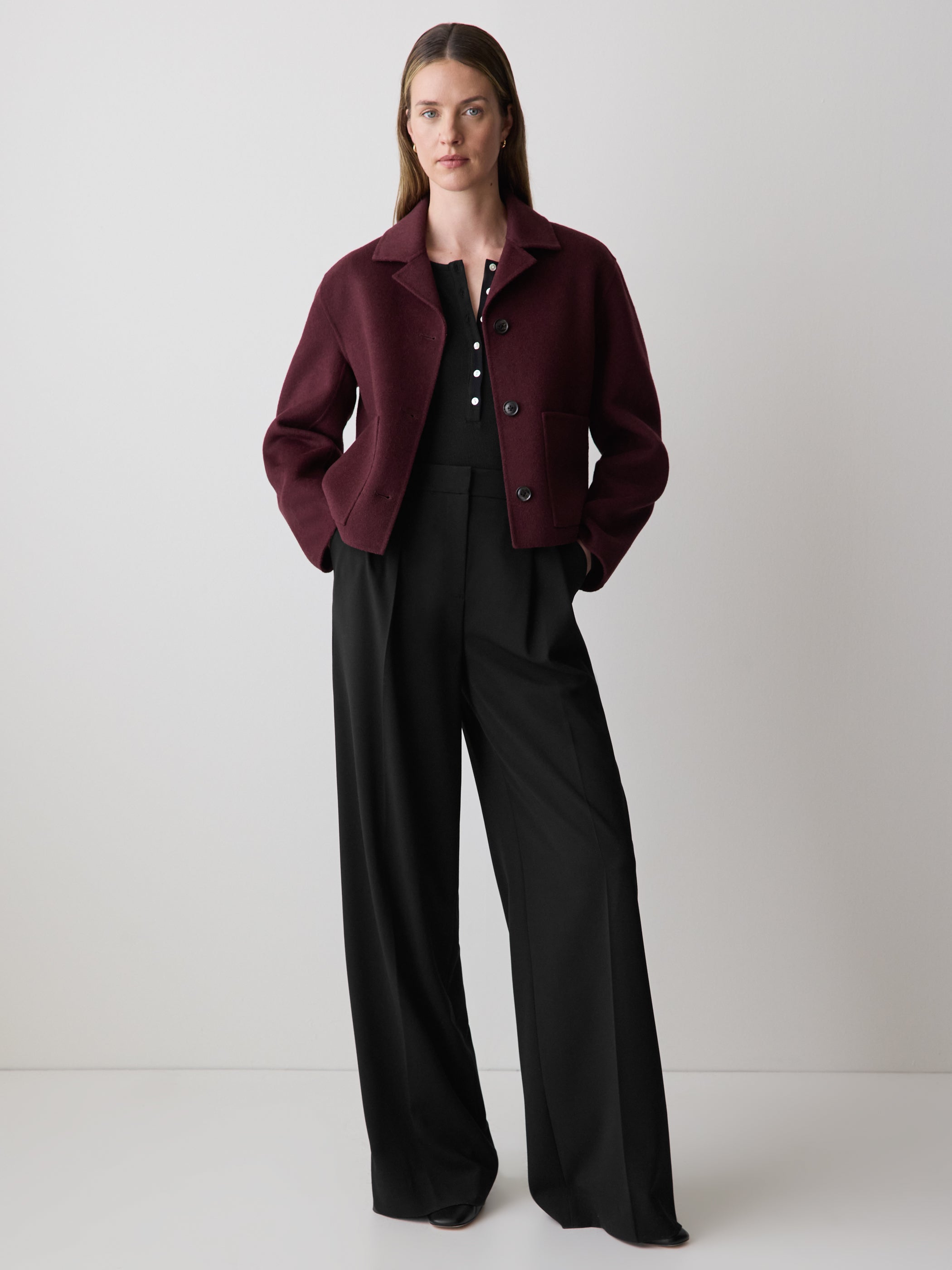 Double Face Wool-Blend Transitional Coat rw&co Great Value Deal