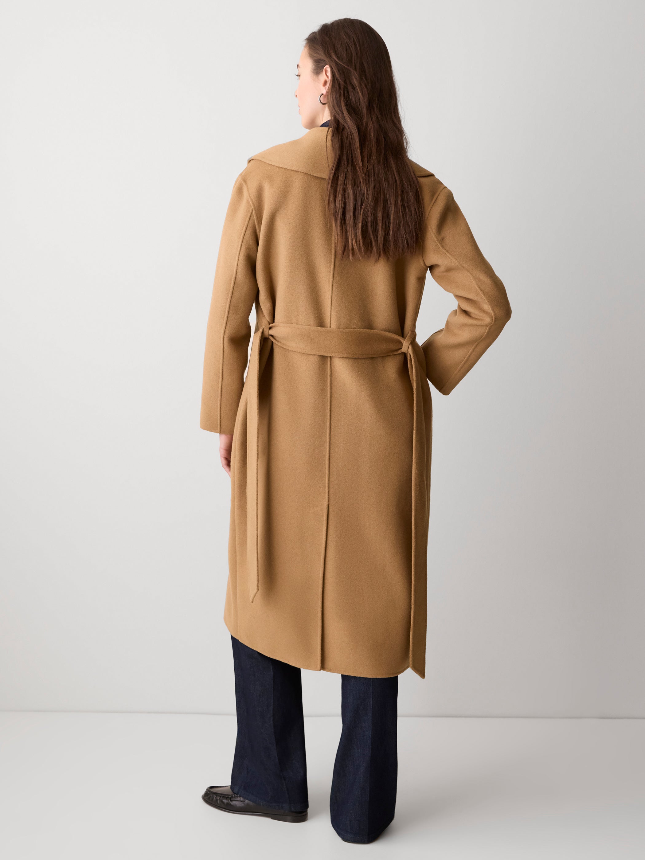 Double Face Long Coat with Belt rw&co Limited Time Discount