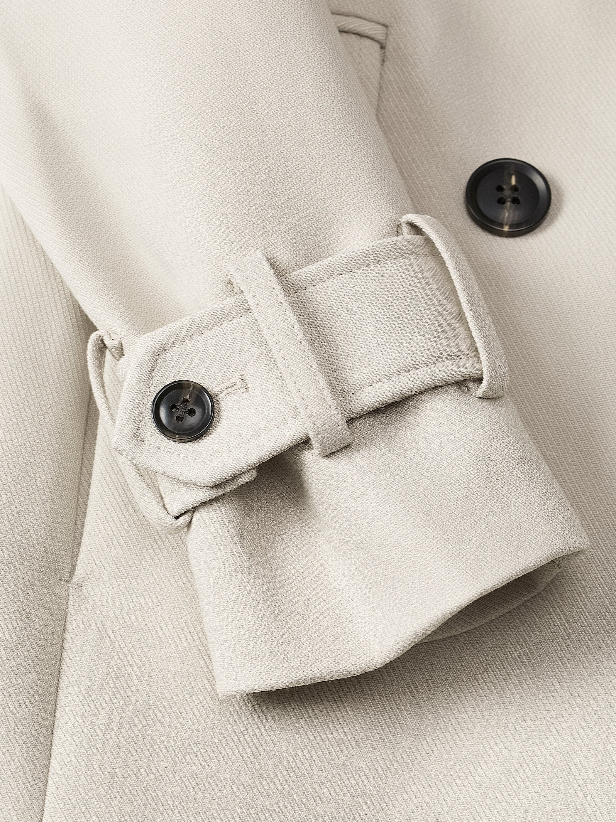 Double-Breasted Twill Trench Coat with Belt rw&co On Sale