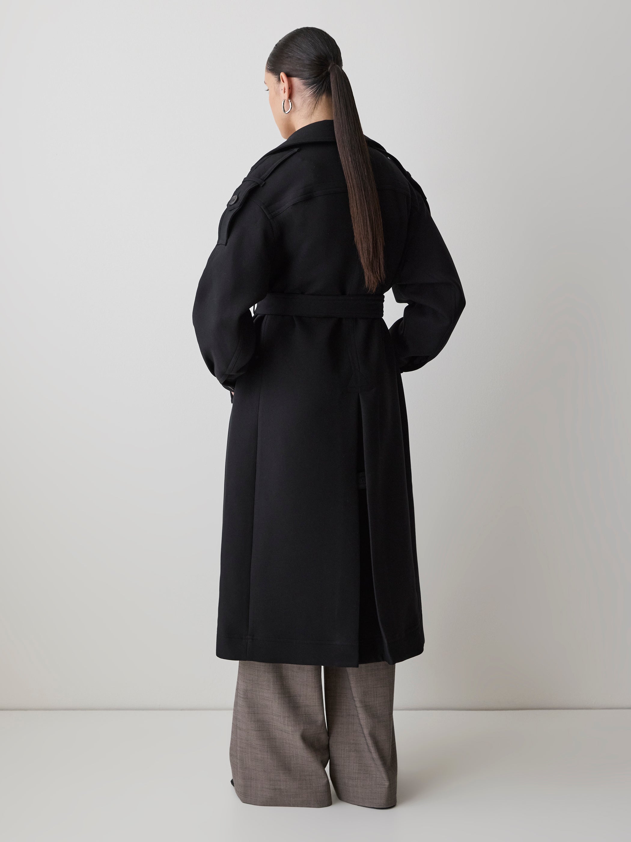 Double-Breasted Trench Coat with Belt rw&co Limited Time Discount