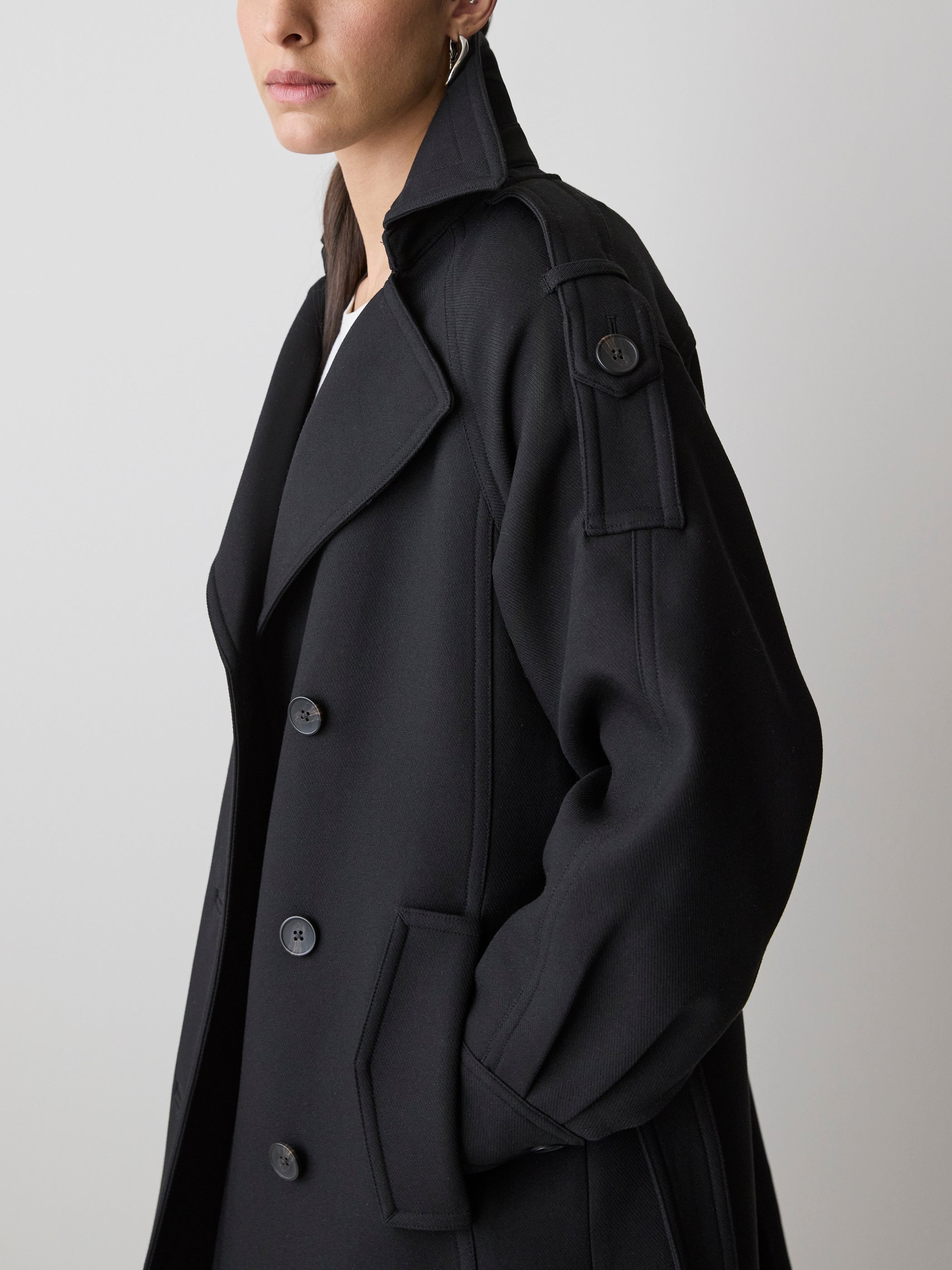 Double-Breasted Trench Coat with Belt rw&co Limited Time Discount