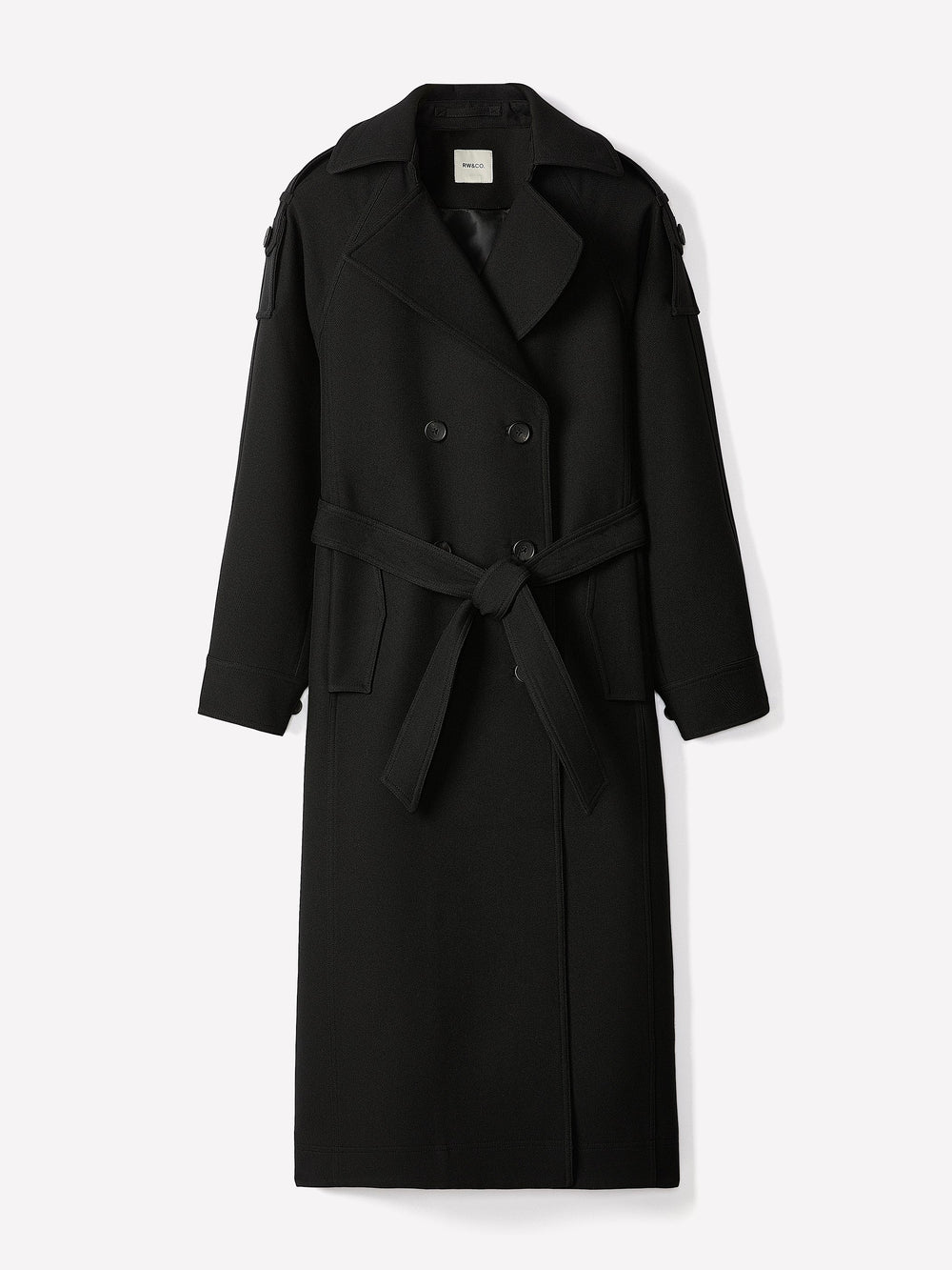 Double-Breasted Trench Coat with Belt rw&co Limited Time Discount