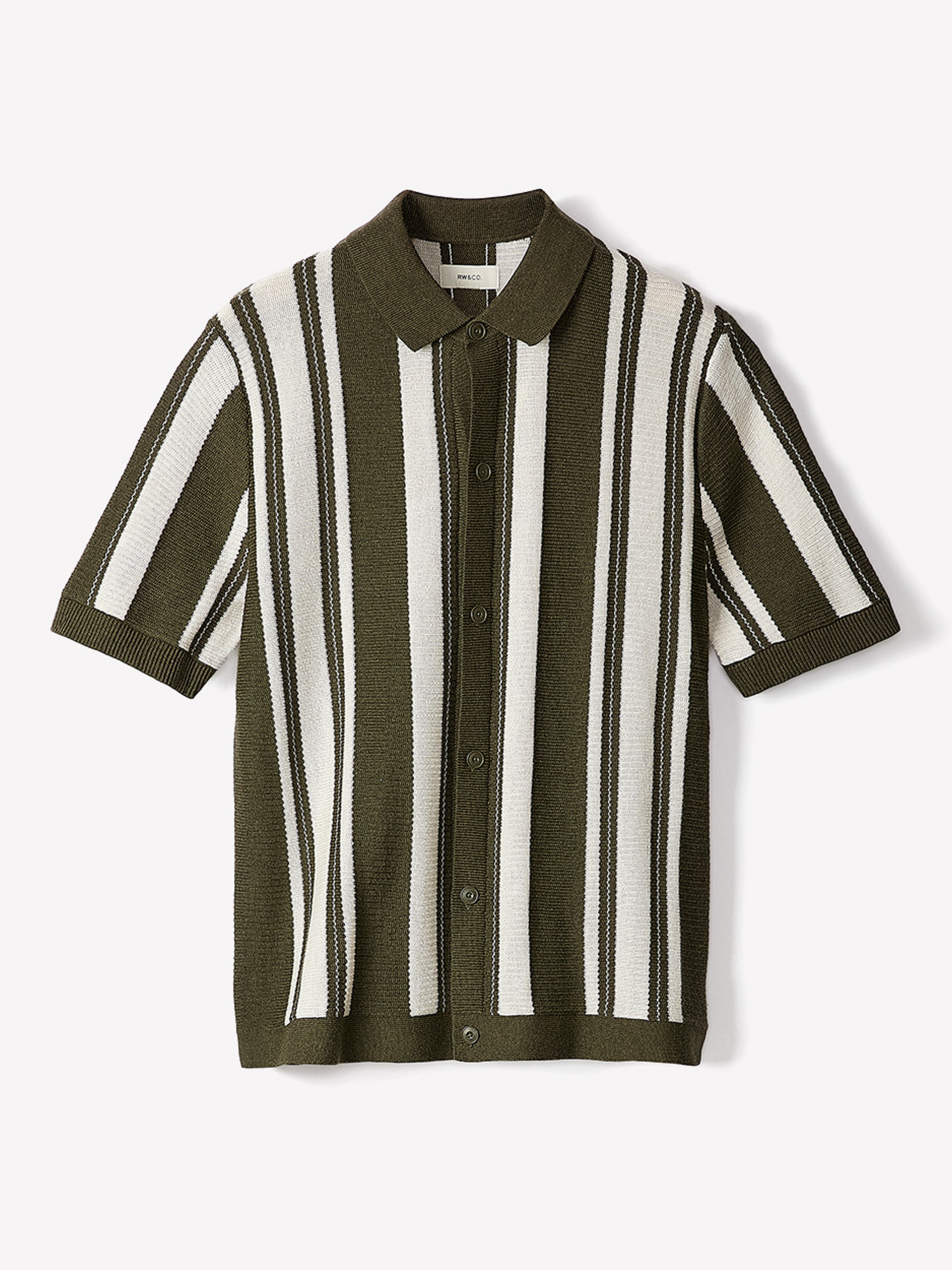 Short-Sleeve Shirt Sweater with Vertical Stripes rw&co Great Value Deal