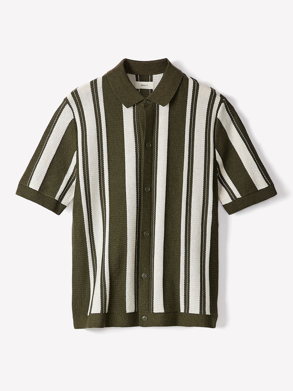 Short-Sleeve Shirt Sweater with Vertical Stripes rw&co Great Value Deal