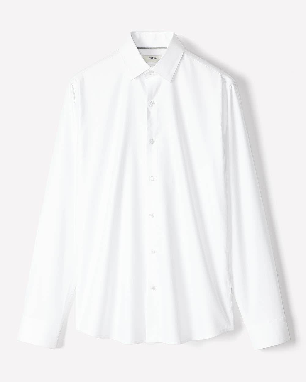 Slim Fit Knit-Like Dress Shirt rw&co On Sale