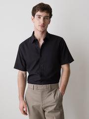 Short-Sleeve Slim Fit Knit-Like Dress Shirt rw&co Special Promo Price