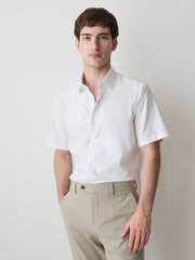 Short-Sleeve Slim Fit Knit-Like Dress Shirt rw&co Special Promo Price
