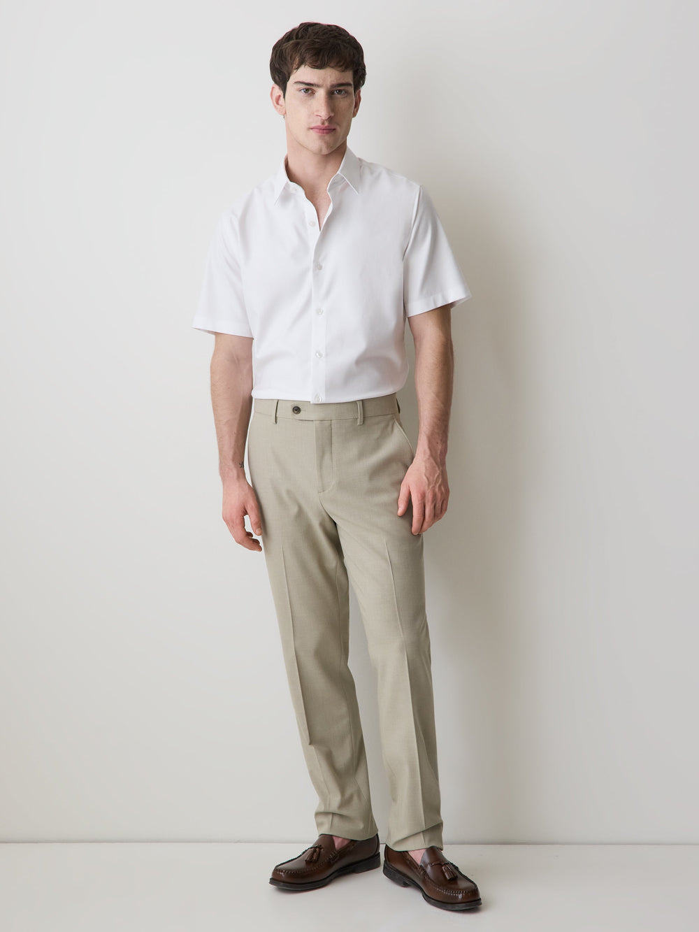 Short-Sleeve Slim Fit Knit-Like Dress Shirt rw&co Special Promo Price