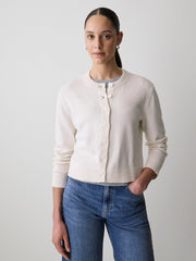 Wool-Blend Long-Sleeve Crew-Neck Cardigan rw&co Special Offer