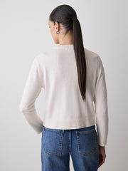 Wool-Blend Long-Sleeve Crew-Neck Cardigan rw&co Special Offer