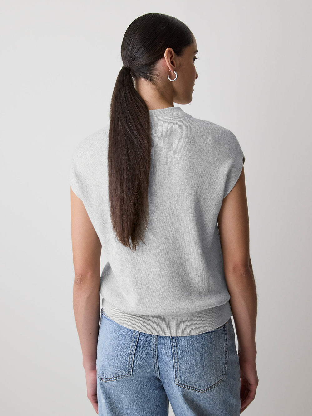 Extended-Sleeve Funnel-Neck Sweater rw&co Limited Time Discount