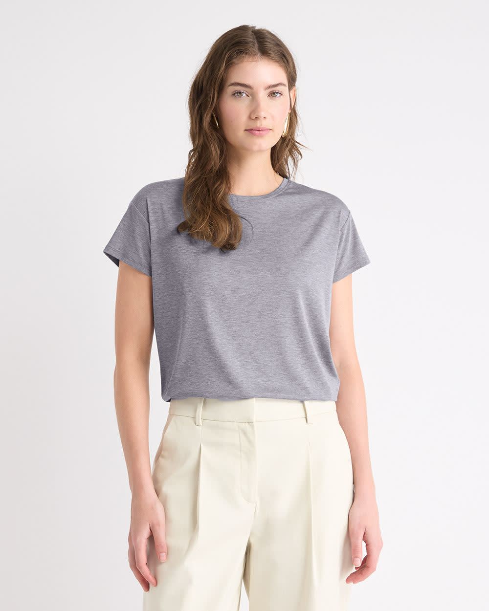 Silk-Blend Boxy Knit Top rw&co On Sale