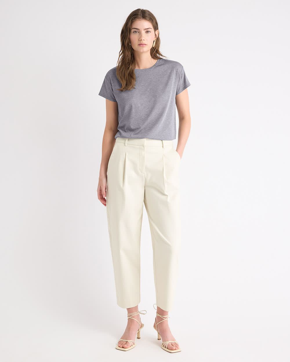 Silk-Blend Boxy Knit Top rw&co On Sale