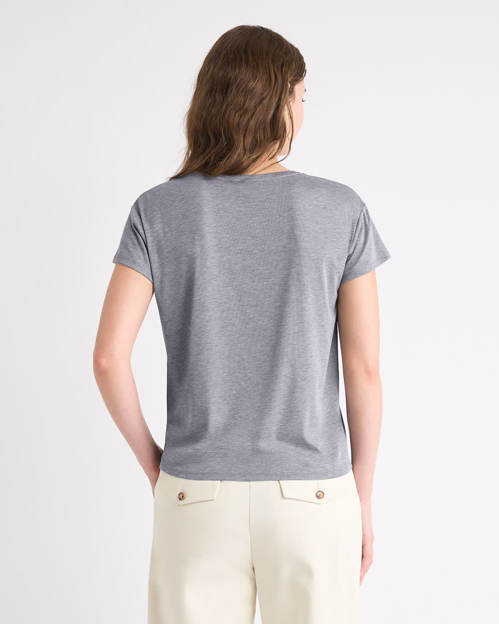 Silk-Blend Boxy Knit Top rw&co On Sale