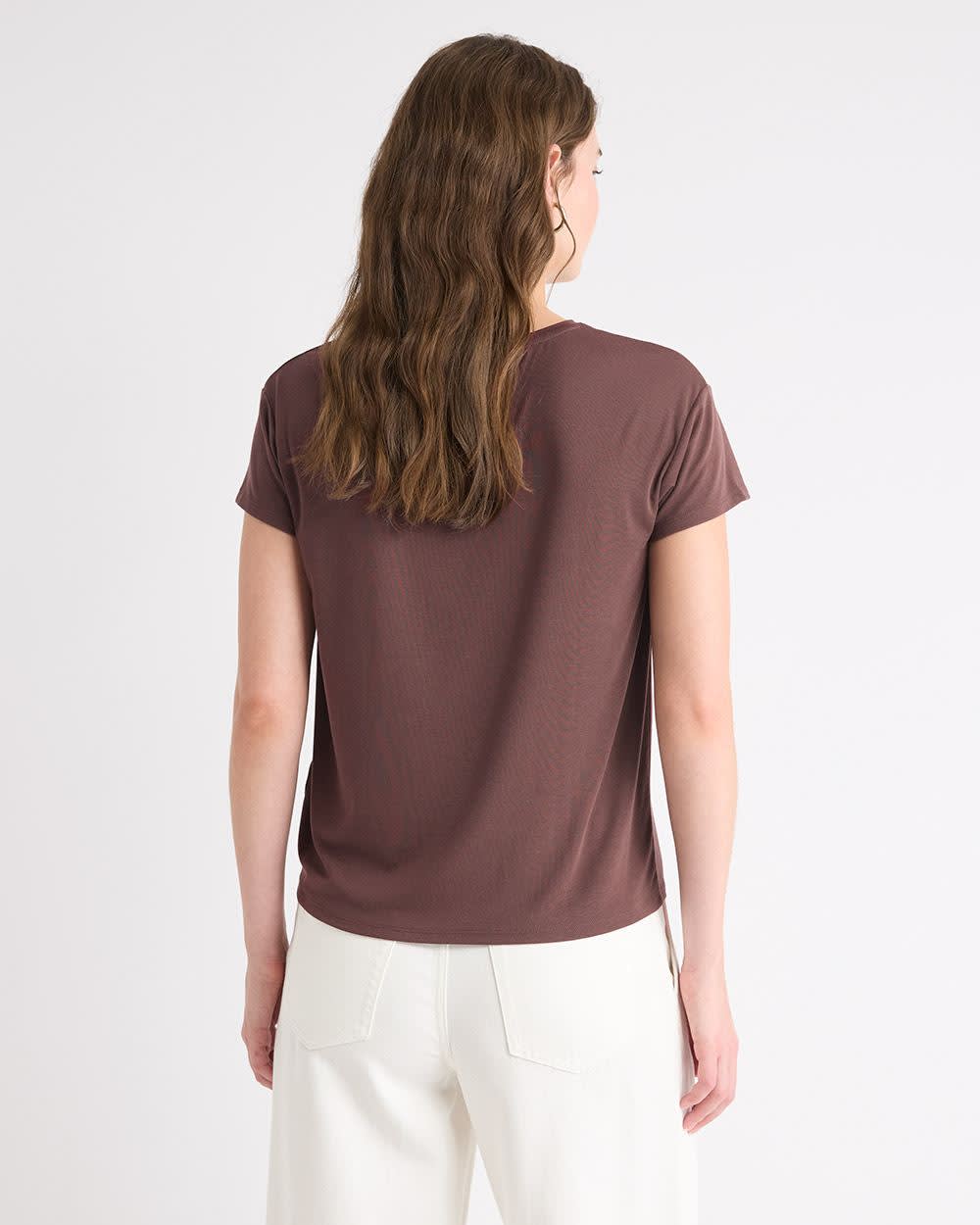 Silk-Blend Boxy Knit Top rw&co On Sale