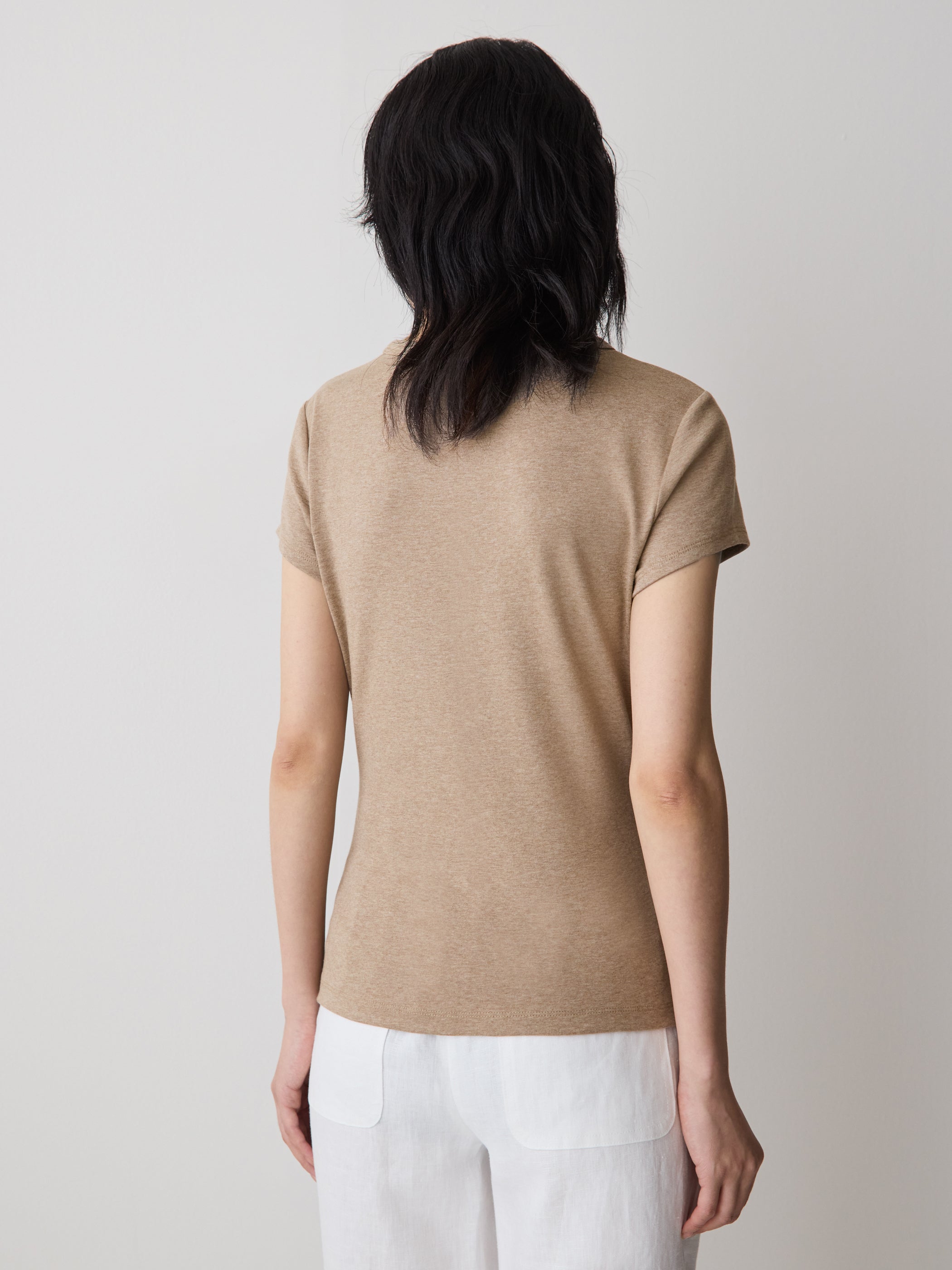 Short-Sleeve Crew-Neck Ribbed Tee rw&co On Sale