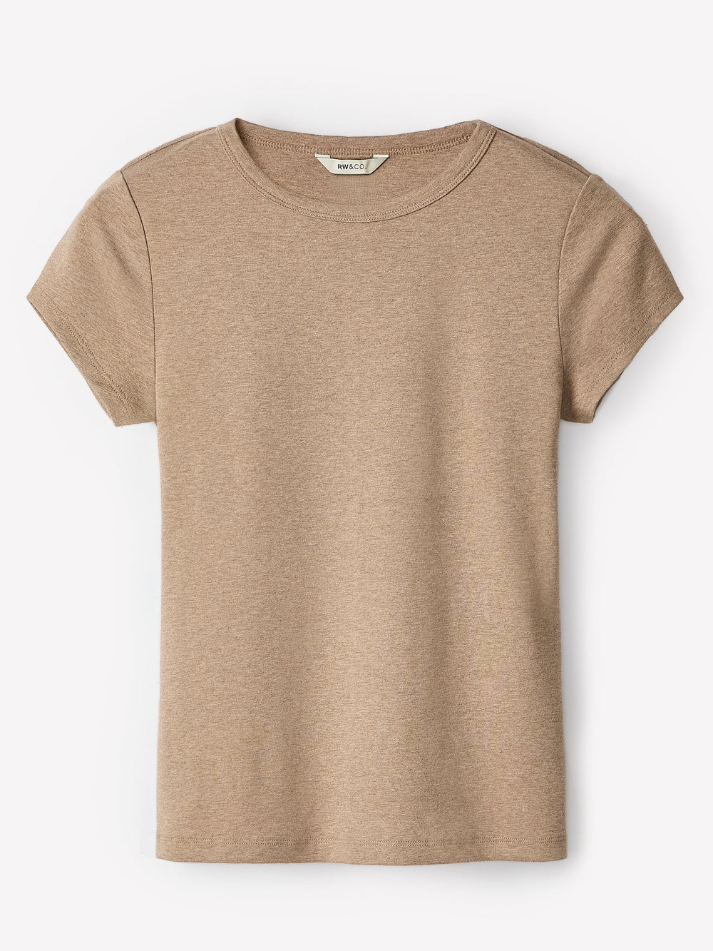 Short-Sleeve Crew-Neck Ribbed Tee rw&co On Sale