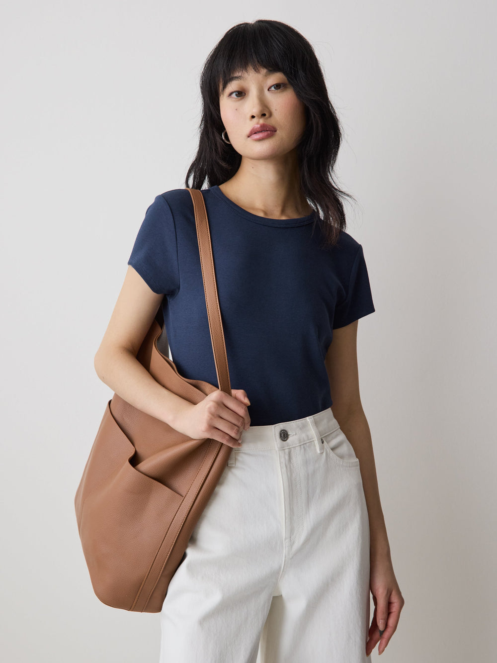 Short-Sleeve Crew-Neck Ribbed Tee rw&co On Sale