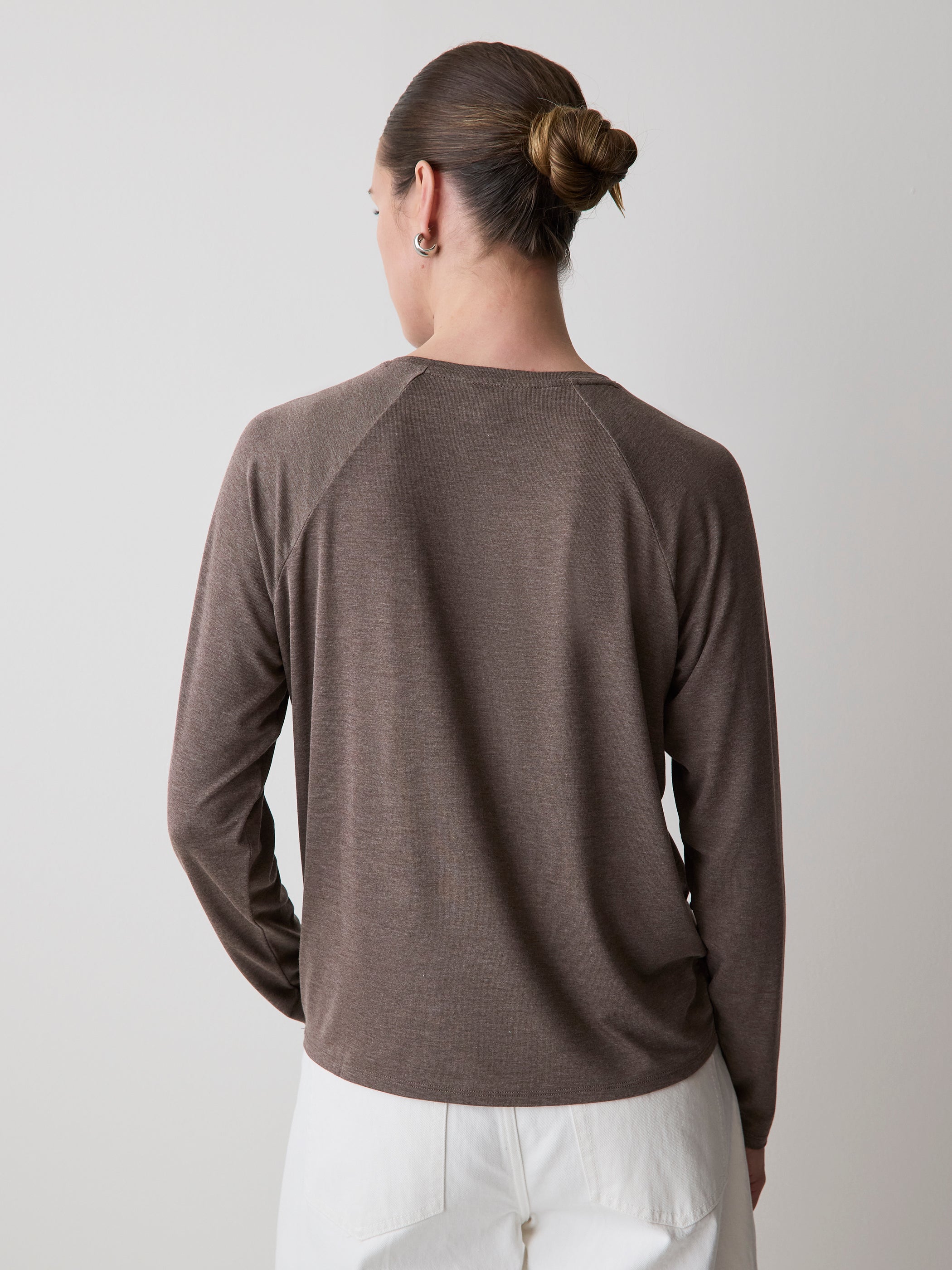 Long-Sleeve Crew-Neck Loose Tee rw&co Exclusive Sale Price