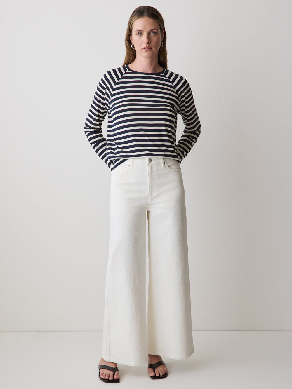 Long-Sleeve Crew-Neck Loose Tee rw&co Exclusive Sale Price