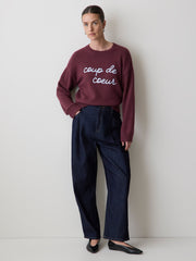 Long-Sleeve Crew-Neck Pullover with Embroidery rw&co Special Promo Price