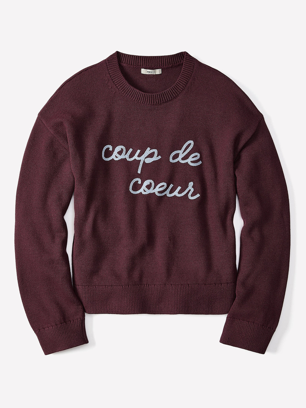 Long-Sleeve Crew-Neck Pullover with Embroidery rw&co Special Promo Price