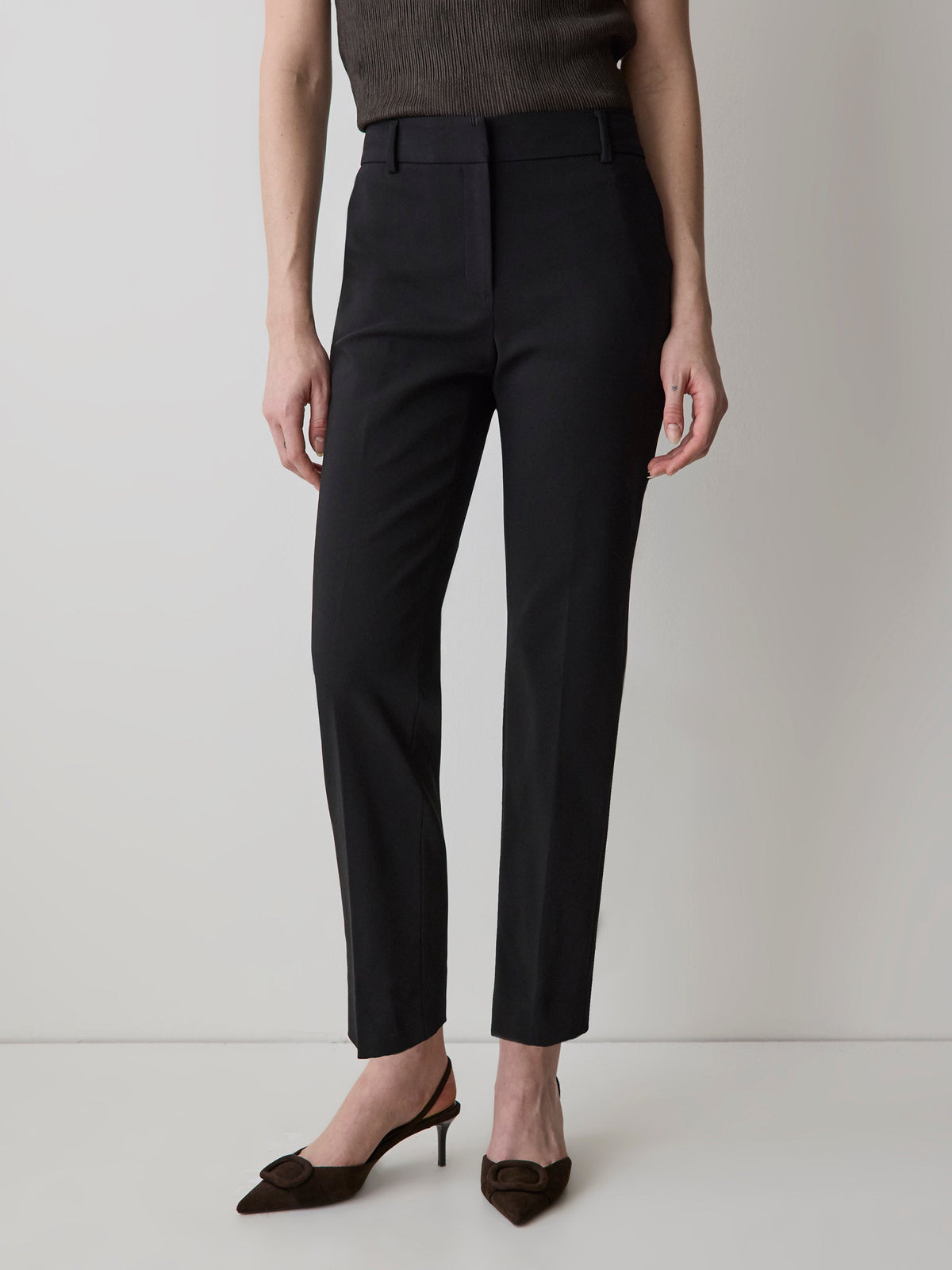 Limitless Straight-Leg Mid-Rise Black Ankle Pant rw&co Great Value Deal