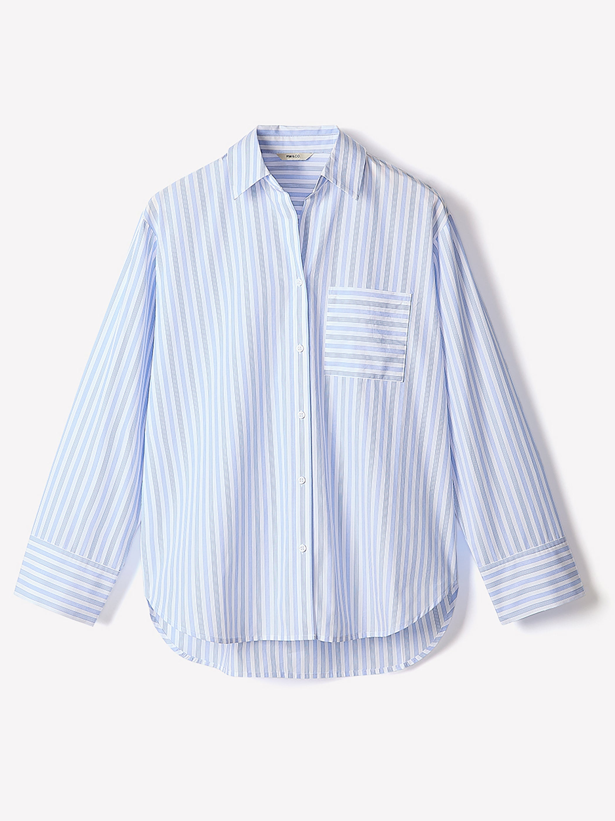 Striped Long-Sleeve Poplin Shirt rw&co Great Value Deal