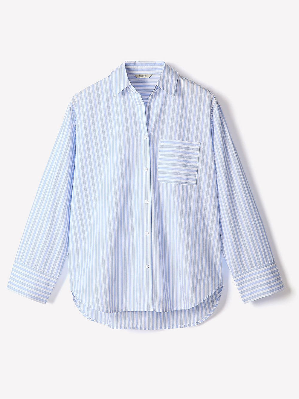Striped Long-Sleeve Poplin Shirt rw&co Great Value Deal